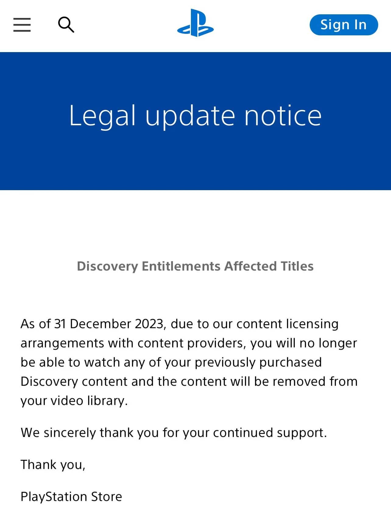 Равнодушная Sony удаляет из библиотек пользователей оплаченный контент